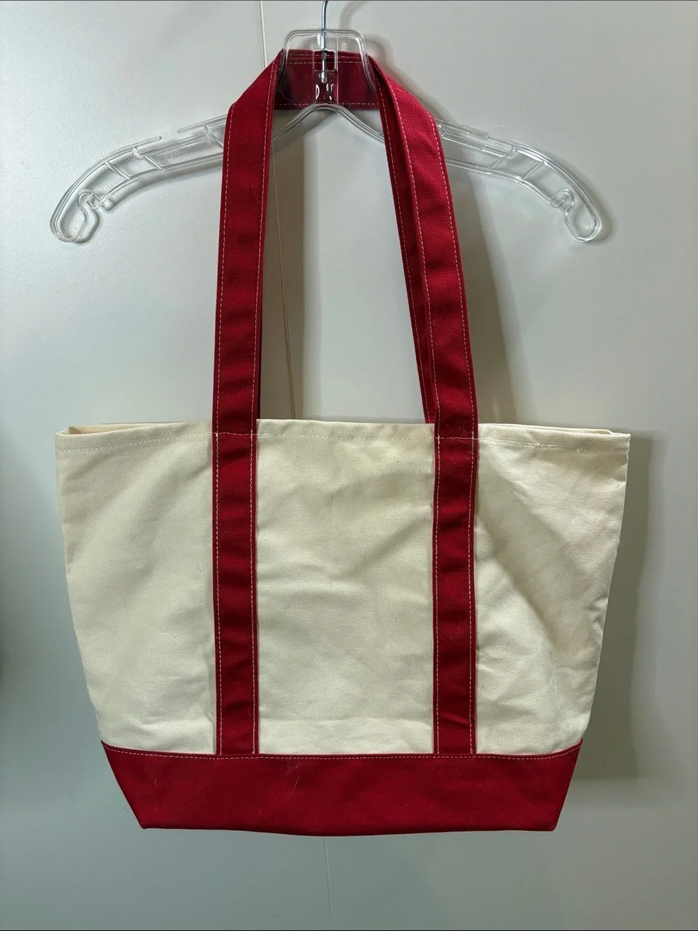 GAP Cream Canvas Tote with Red Handles and Base featuring Mickey